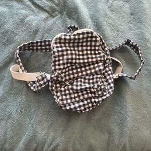 Gingham Check Mini Backpack - Navy & White